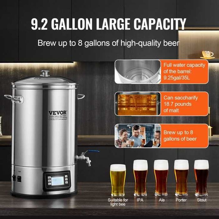 Kocioł zacierowy do piwa warzelny 35L. Vevor   G-787