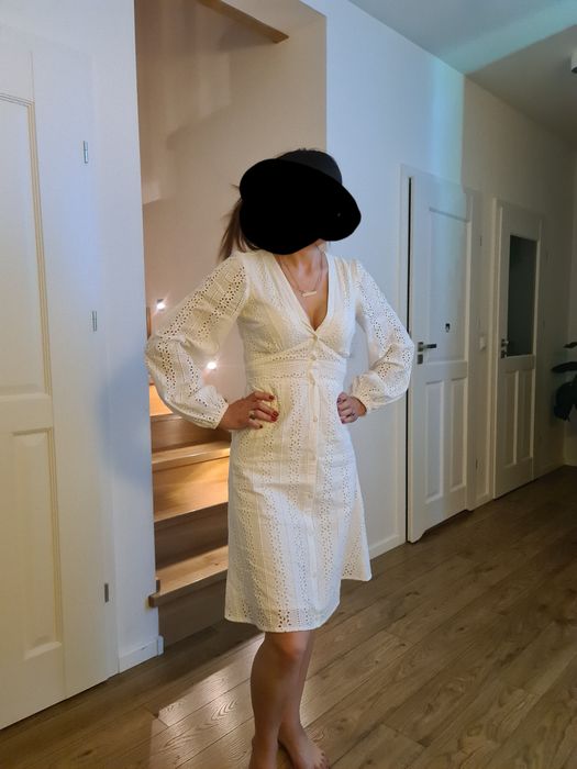 Sukienka boho biala r.36