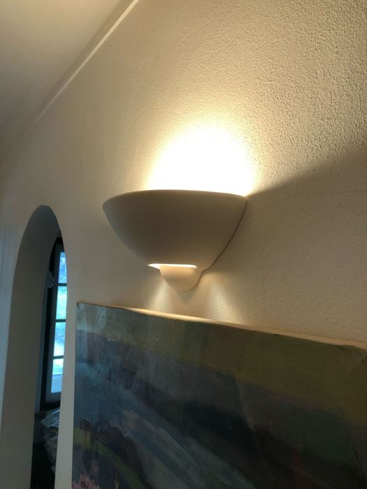 Lote de 12 apliques de parede brancos, meia-lua