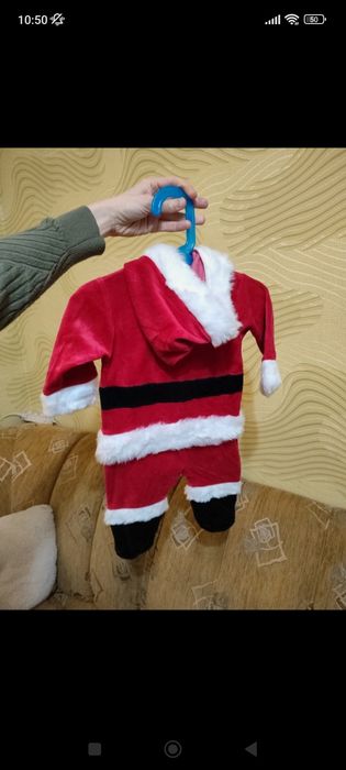 Strój Mikołaja na święta 6-9 msc dla niemowlaka chłopca dziewczynki