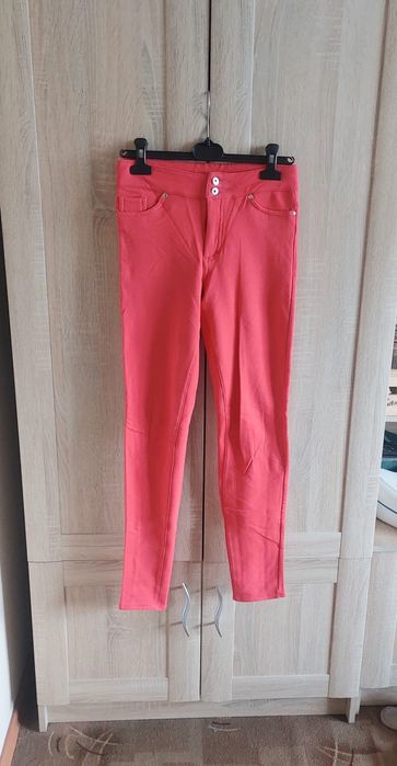 Spodnie materiałowe dopasowane wysoki stan S 36 H&M