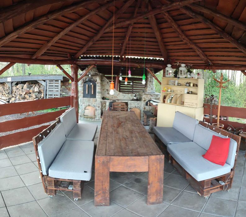 Działka na imprezę urodziny staw grill domek sauna balia ryby