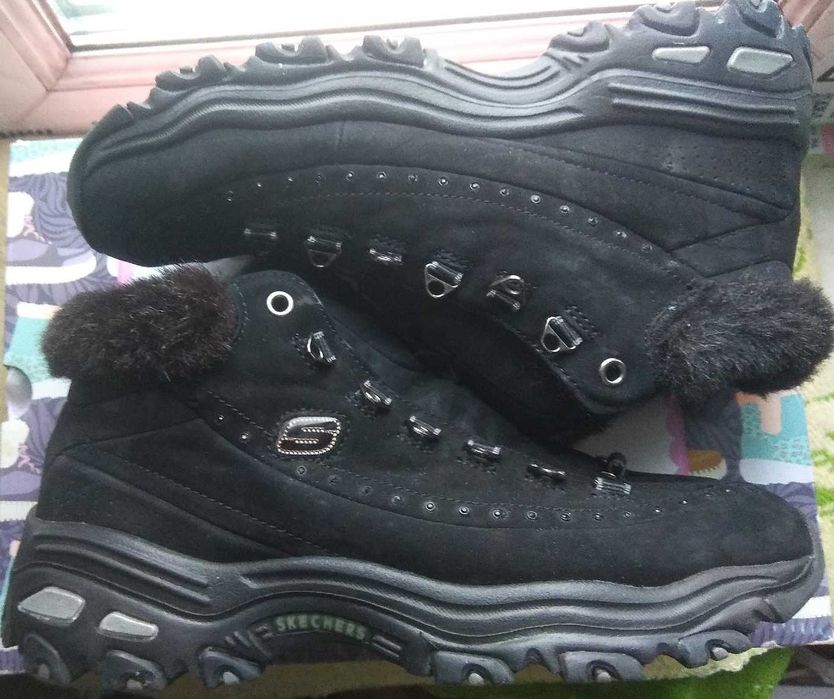 SKECHERS фирменные ботинки женская обувь кожа