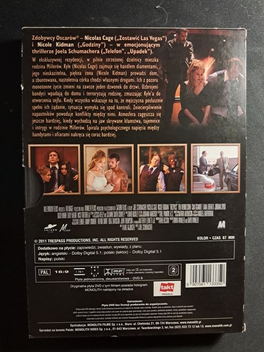 Anatomia strachu | Nicolas Cage | Nicole Kidman | DVD