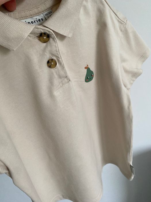 Tshirt polówka minories beżowy 104 gruszka jak Newbie