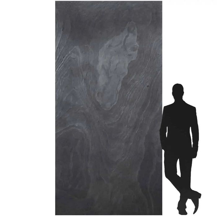 Fornir kamienny, kamień w rolce, kamień naturalny na ścianę Black Slate 122x280x0,2 cm