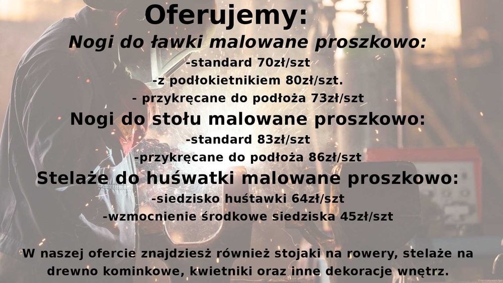 Nogi do ławki, stołu ogrodowego i huśtawki