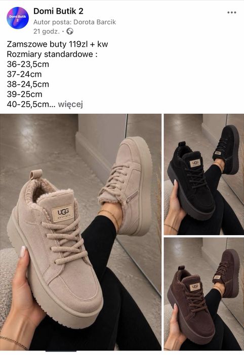 Zamszowe Ugg damskie 36-41