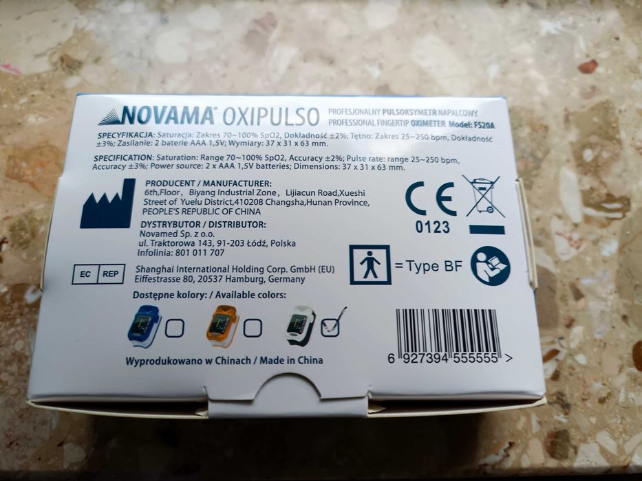 Pulsometr napalcowy profesjonalny - nowy