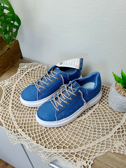 Damskie trampki na platformie buty sportowe sneakersy 37