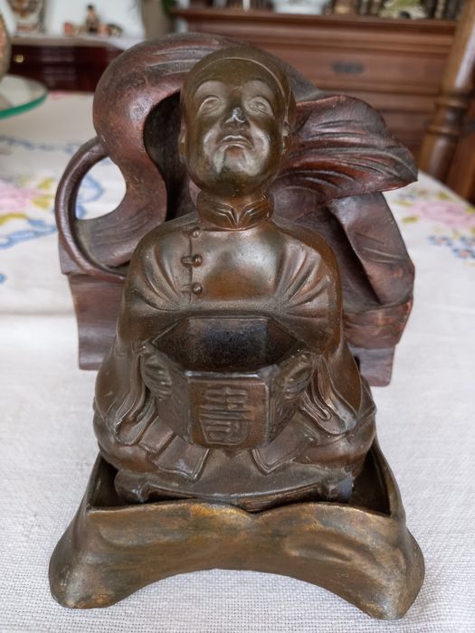 Queimador incenso vintage em bronze