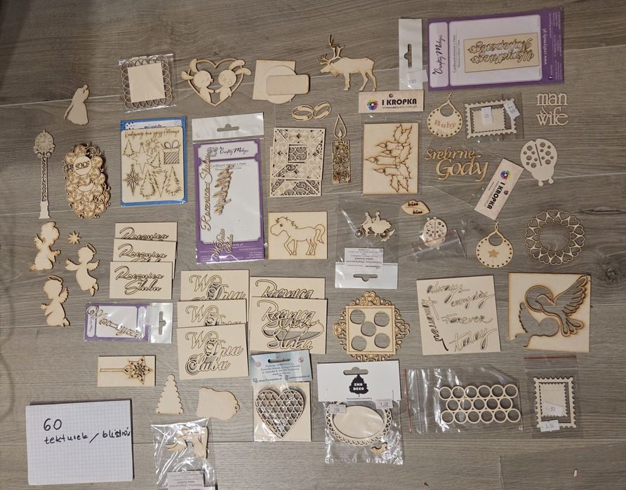 Tekturki scrapki scrapbooking ok.60 sztuk zestaw [nr 16]