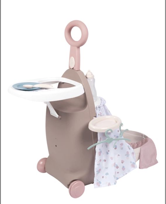 ігровий набір Smoby Baby Nurse 3-в-1, який розкладається на стільчик для годування та ліжечко для ляльок