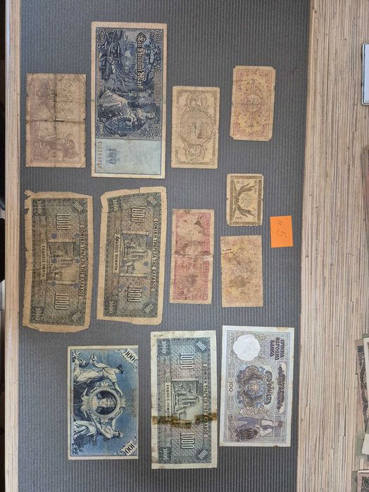 Starocie uszkodzone banknoty zestawy i sztuki
