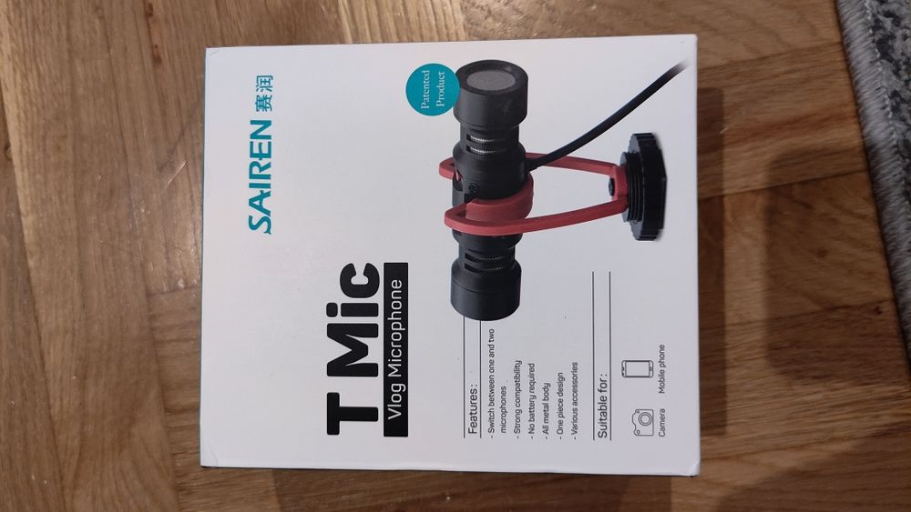 Sairen t-mic mikrofon do telefonu kamery GoPro Vlog Tiktok