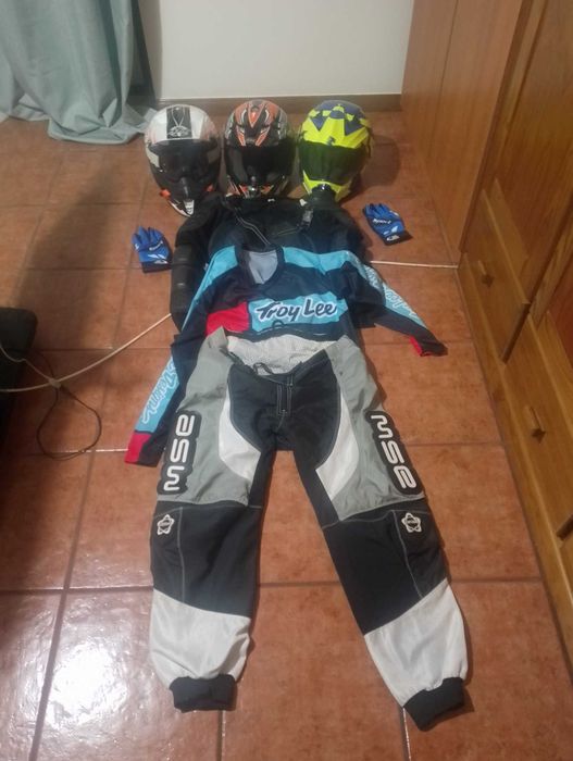 Equipamentos completos enduro motocross btt moto