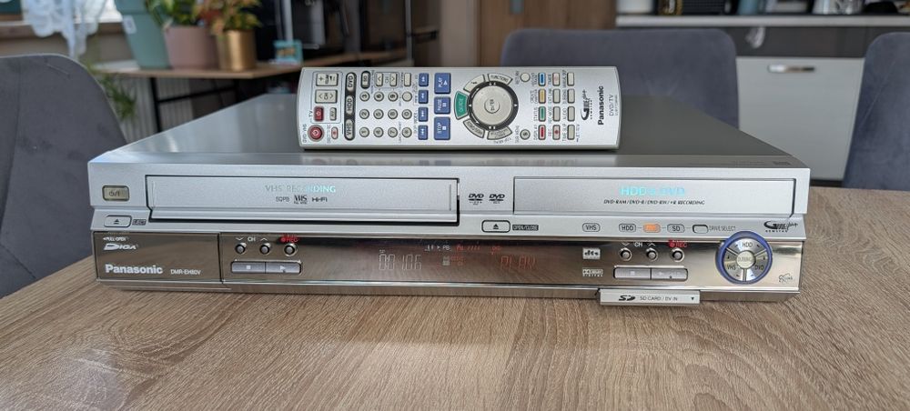 Panasonic DMR-EH80V #Nagrywarka DVD VHS HDD #S-VHS #200GB #6HD #Super Drive #SQPB #SD #DV #S-Video #Pilot #Przegrywanie VHS na DVD