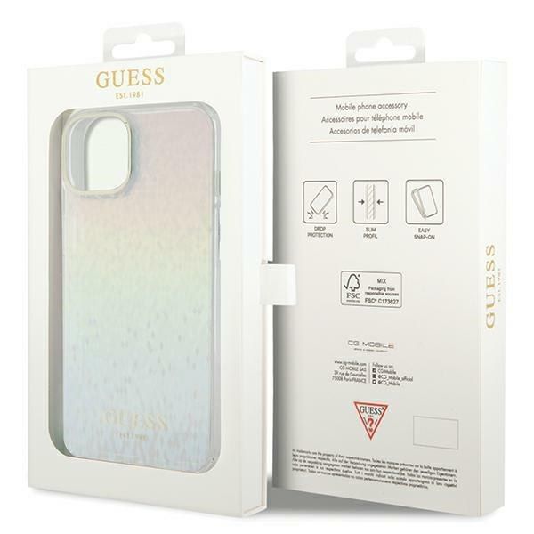 Guess GUHCP12MHDECMI iPhone 12/12 Pro 6.1" wielokolorowy hardcase IML Faceted Mirror Disco Iridescent