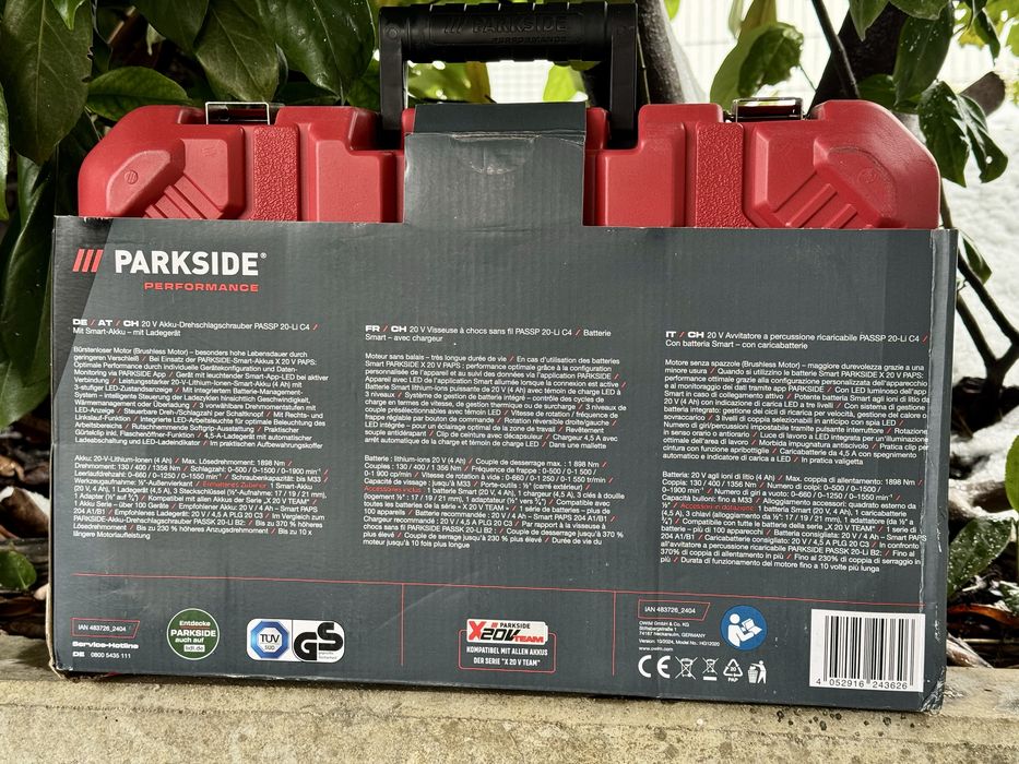 Акумуляторний гайковерт PARKSIDE PASSP 20-li C4 + акб 4А і зарядка 4.5