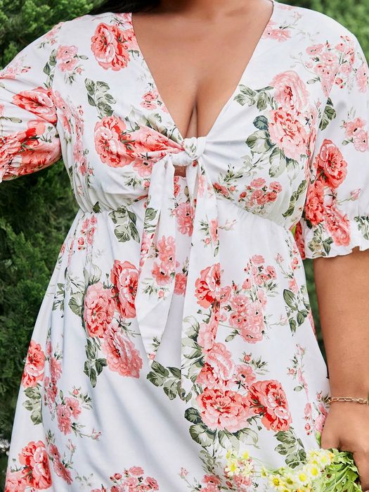 Sukienka Letnia Boho Rozkloszowana W Kwiaty Mini Casual Shein Xxl 44