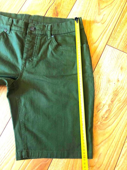Spodenki męskie szorty dżins elast Rainbow r.L/W32 ziel 35zł
