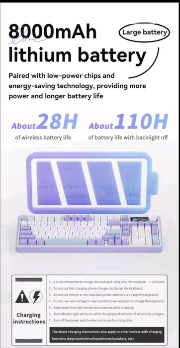 Ajazz AK980 PRO Оригінал механічні повнорозмірні  бездротові клавіат