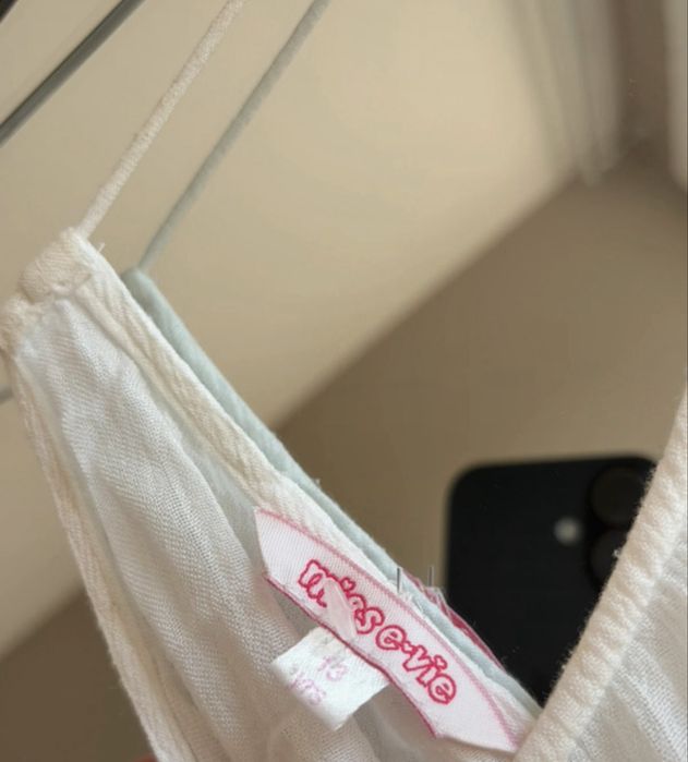 biała letnia sukienka boho style z koronką