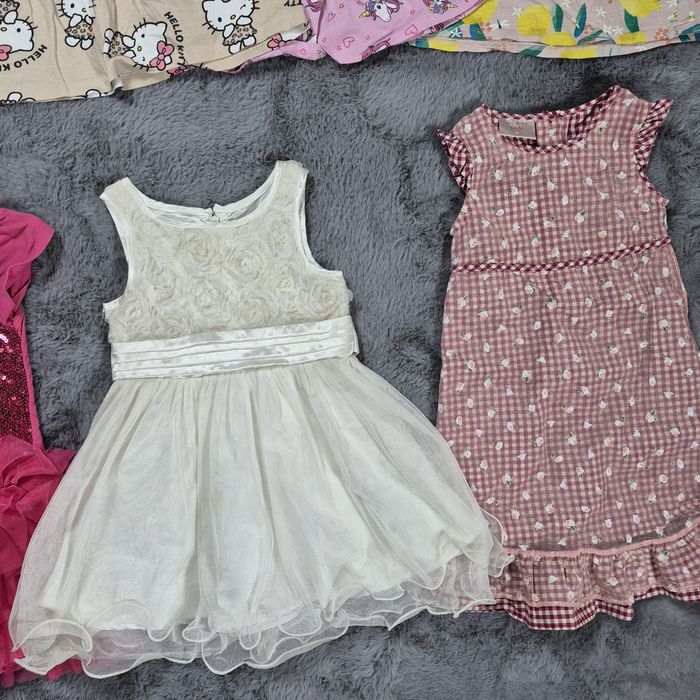 Paka ubran dla dziewczynki zestaw sukienki.92-98cm