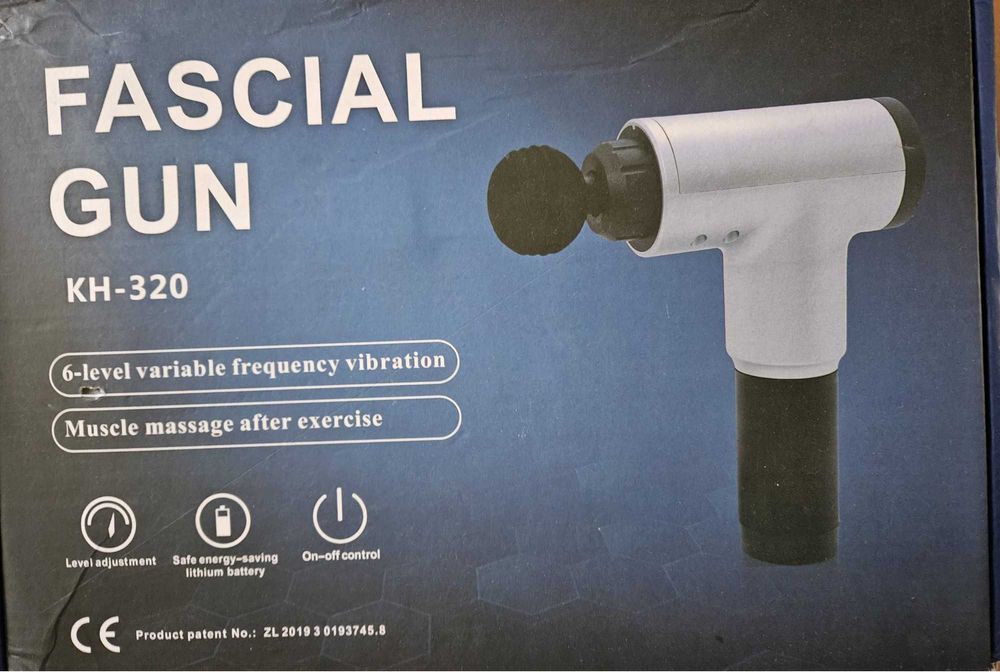 Fascial Gun, para massagem muscular. Massajador elétrico de percussão.