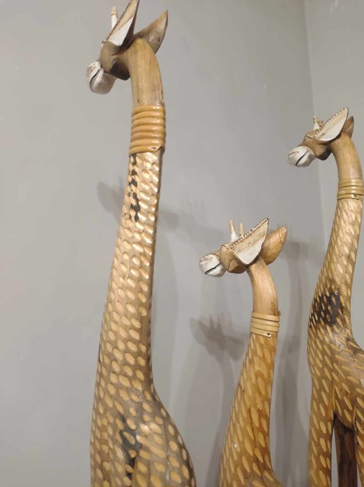 Żyrafy Drewniane Rodzina Zestaw 3 sztuk