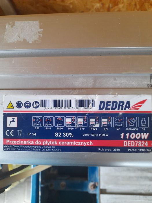 Przecinarka do płytek dedra 7824