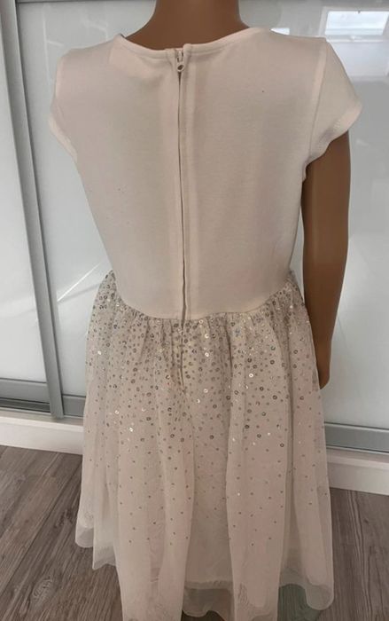 Elsa, Elza, Frozen, Kraina Lodu, sukienka tiul cekiny HM 122 128