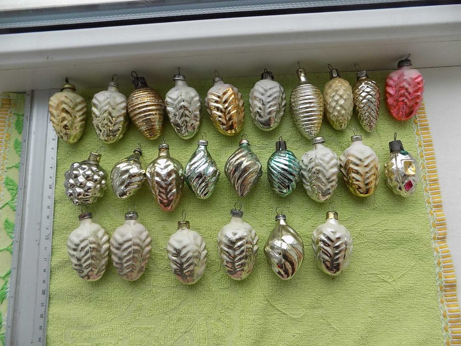 Елочные игрушки СССР Фонарики Шишки Домики Колокольчики Сосульки и др.