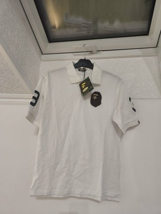 Nowa Biała koszulka Polo BAPE M
