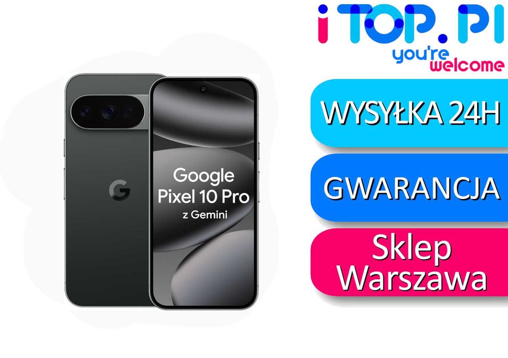 Google Pixel 10 Pro 128GB eSim / Obsydian - Czarny / jak NOWY / Gwarancja / Sklep iTop Pasaż Muranów Lokal 32 W-wa