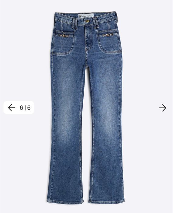 Стильні сині джинси bootcut River Island з цепочкою на кармані