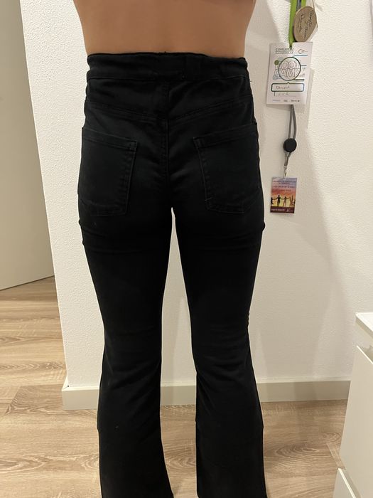 Calças pretas Benetton 10-11 anos | Botão falso | Juvenil