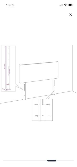 Cabeceira de cama, 2 peças