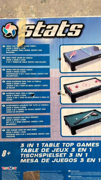 Mini Jogo 3 em 1 "Stats" (snooker, ténis de mesa e discos)