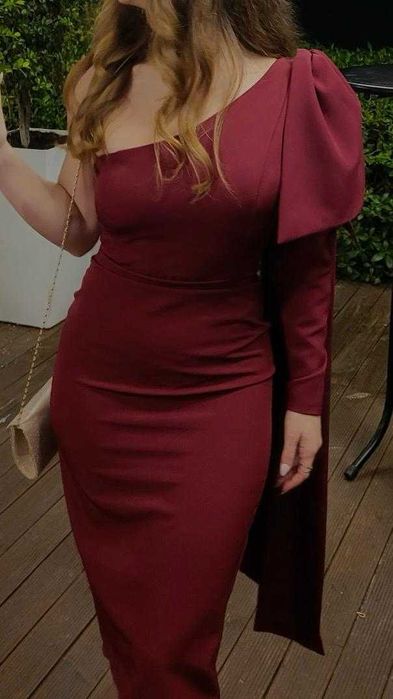 Vestido bordeaux cerimónia