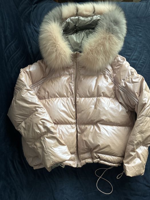 Sprzedam kurtke różową z futerkiem naturalnym rozm S