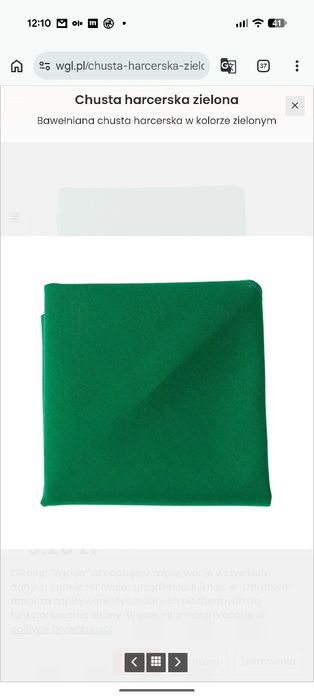 20x chusta harcerska / zuchowa zielona + pagony gratis
