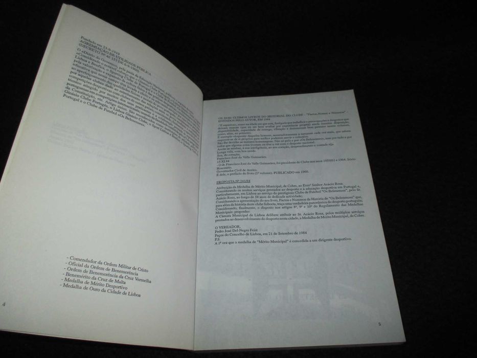 Livro História do Clube de Futebol "Os Belenenses"