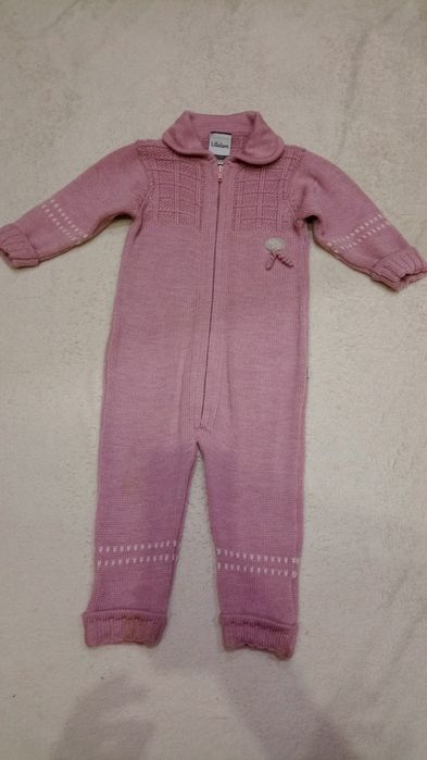 Śliczny kombinezon wełniany, Merino Wool wełna Lillelam 80