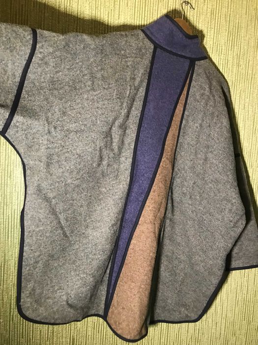 Вовняне коротке пальто вільного крою в стилі печворк Італія