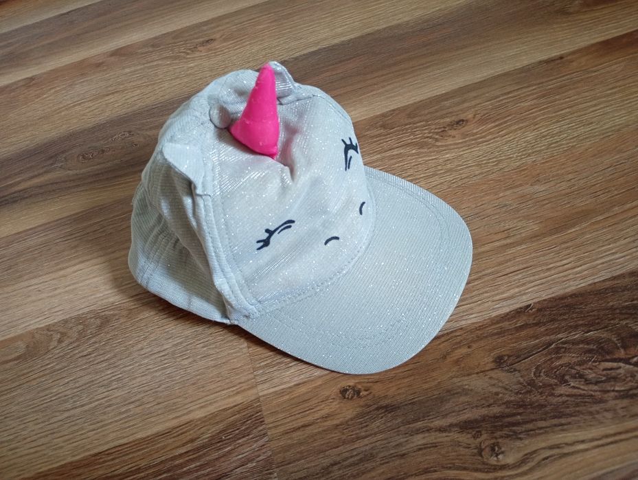 Czapeczka z daszkiem jednorożec szara 53 cm