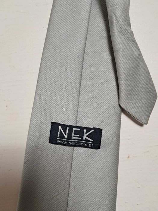 Krawat NEK Szary Srebrny Moda