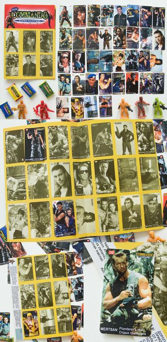Наклейки commando van damme mortal kombat zagor bifa жвачки 90х