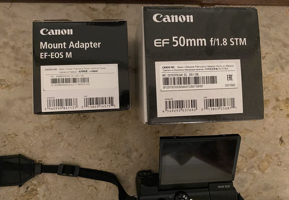 Kit Canon EOS M-100 24mp + acessorios + EF 50mm + Mount