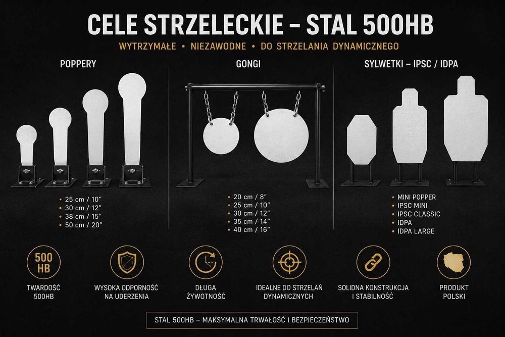 CELE STRZELECKIE, STAL 500HB, WYSOKOWYTRZYMAŁA, ATEST ! HARDOX !